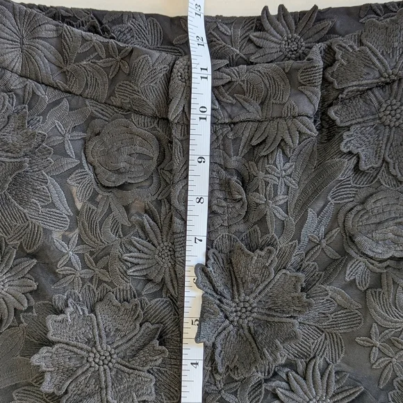 Fashion Nova Denise Sheer Mesh Flower Embroidered Hi-Rise Flare Pants Black sz L - Picture 11 of 17
